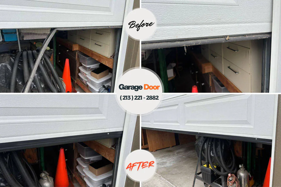 Before and after: garage door repair Lake Katrine, NY